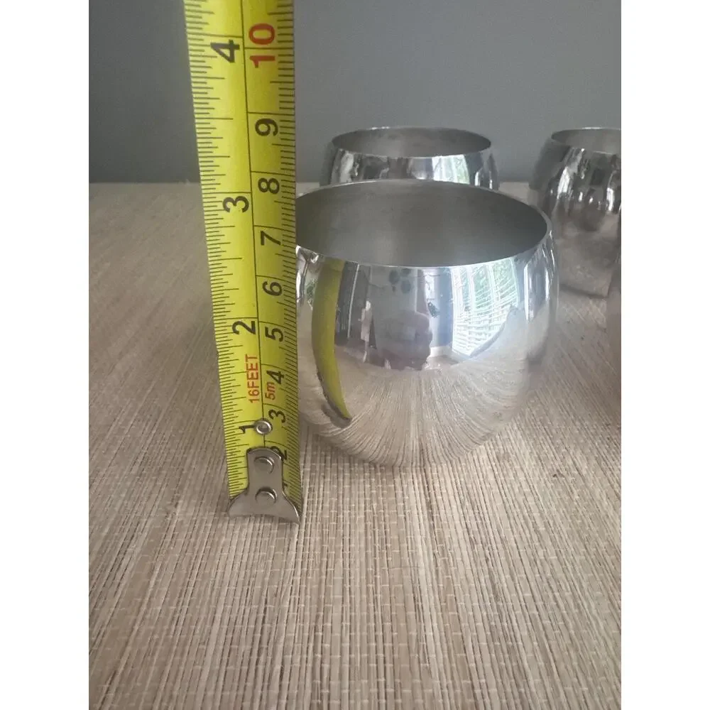 Vintage Set MCM Poole Silver Plated Cordial Cups or Wine Goblets (4)